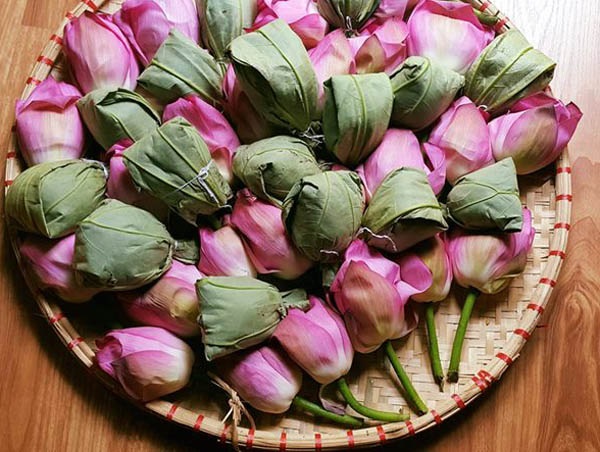 Chè ướp bông sen tươi Quảng Bá 4 Chè ướp bông sen tươi Quảng Bá 4