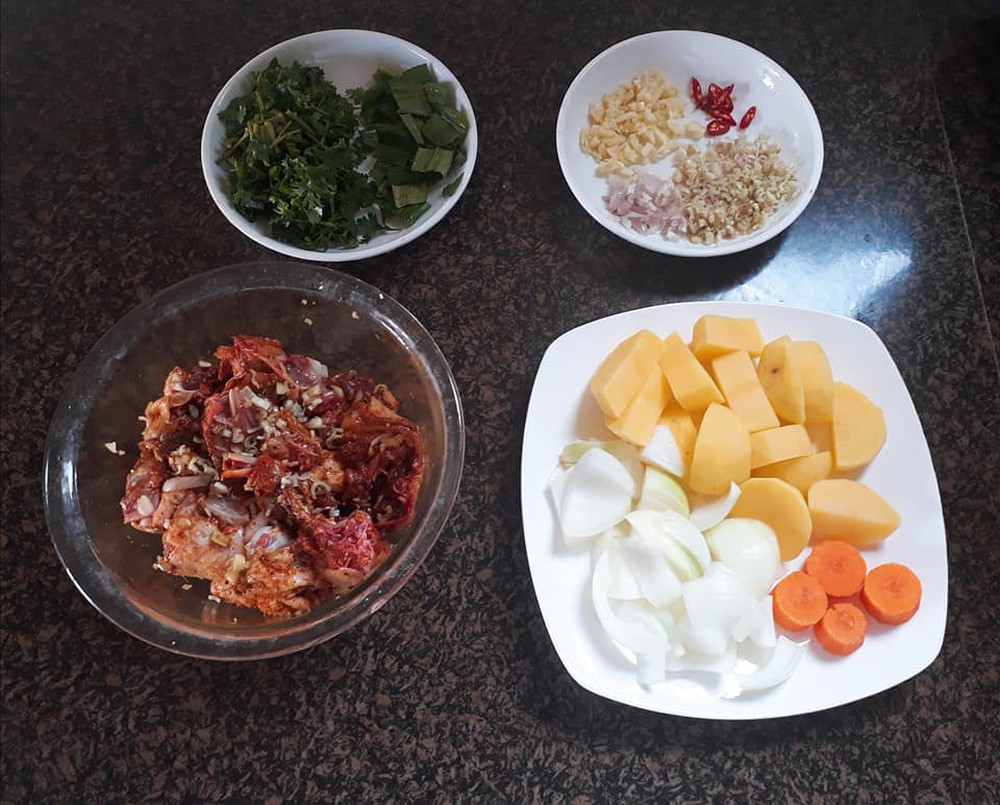 Các bước làm vịt nấu cà ri
